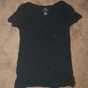 Black semi sheer tee